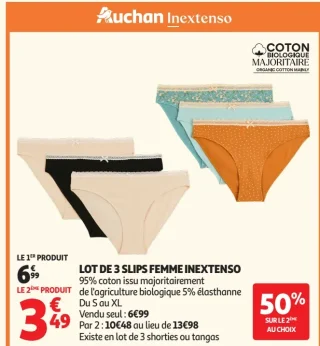 Lot de 3 slips femme Inextenso