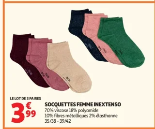 Socquettes femme Inextenso
