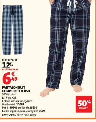 PANTALON NUIT HOMME INEXTENSO