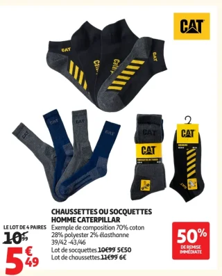 CHAUSSETTES OU SOCQUETTES HOMME CATERPILLAR