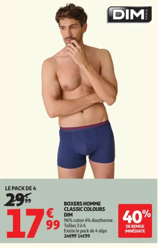 Boxers homme Classic Colours Dim