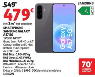 SMARTPHONE SAMSUNG GALAXY A57 5G 128GO GRIS