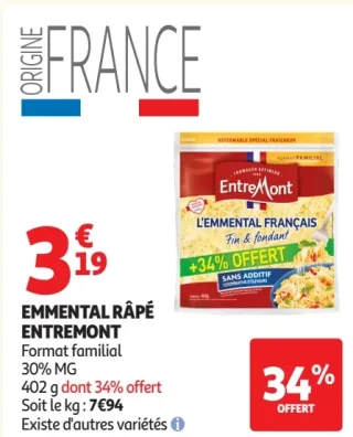 Emmental râpé Entremont Format familial