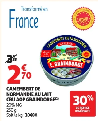 Camembert de Normandie au lait cru AOP Graindorge