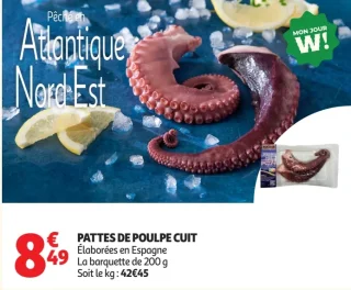 Pattes de poulpe cuit