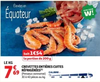 Crevettes entières cuites réfrigérées