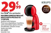 Machine espresso Nescafé Dolce Gusto Piccolo XS YY5971FD Krups