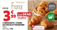 5 Croissants + 5 pains au chocolat pur beurre