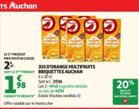 Jus d'orange multifruits briquettes Auchan