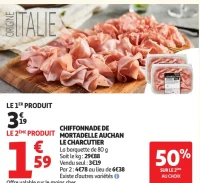 Chiffonnade de Mortadelle Auchan Le Charcutier