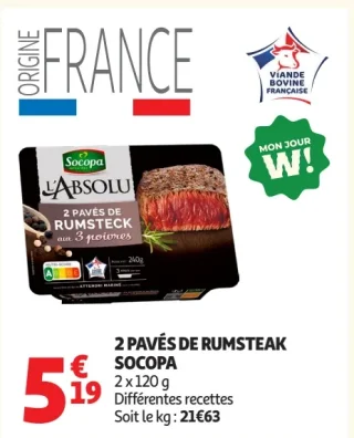 2 Pavés de rumsteak Socopa