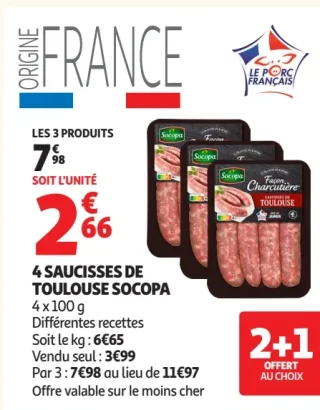 4 Saucisses de Toulouse Socopa