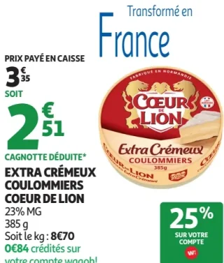 Coeur de Lion Extra Crémeux Coulommiers