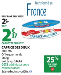 Caprice des Dieux Offre gourmande