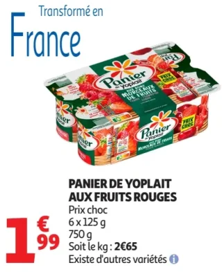 Panier de Yoplait aux Fruits Rouges