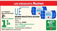Beurre Moulé Doux Auchan 82% MG