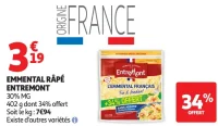 Emmental Râpé Entremont 30% MG