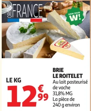 Brie Le Roitelet au lait pasteurisé de vache