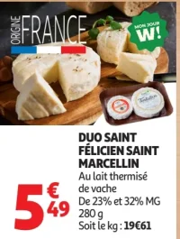 Duo Saint Félicien Saint Marcellin au lait thermisé de vache