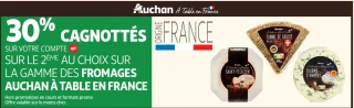 La gamme des fromages Auchan À Table en France