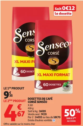 Dosettes de café corsé Senseo