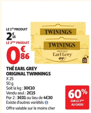 Thé Earl Grey Original Twinings