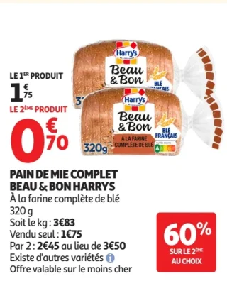 Pain de mie complet Beau & Bon Harrys