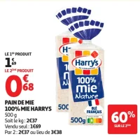 Pain de mie 100% mie Nature Harrys