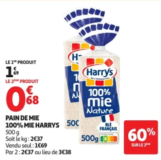 Pain de mie 100% mie Nature Harrys