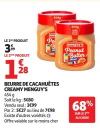 Beurre de cacahuètes Creamy Menguy's