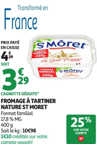 Fromage à tartiner nature St Moret Format familial