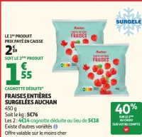 Fraises entières surgelées Auchan