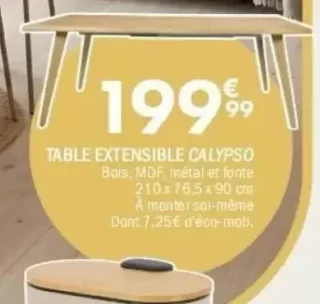Table extensible Calypso