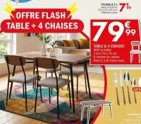Table + 4 chaises