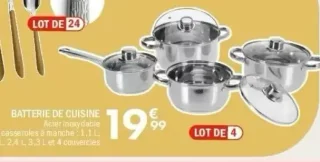 Batterie de cuisine 4 casseroles