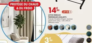 Lot de rideaux thermiques isolants
