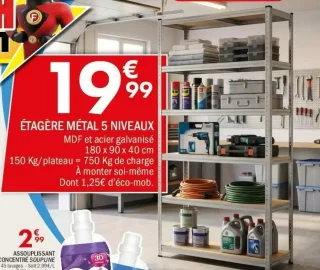 Étagère métal 5 niveaux