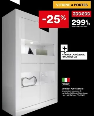 Vitrine 4 portes Basic