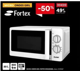 MICRO-ONDES GRIL FORTEX MW20MGBL