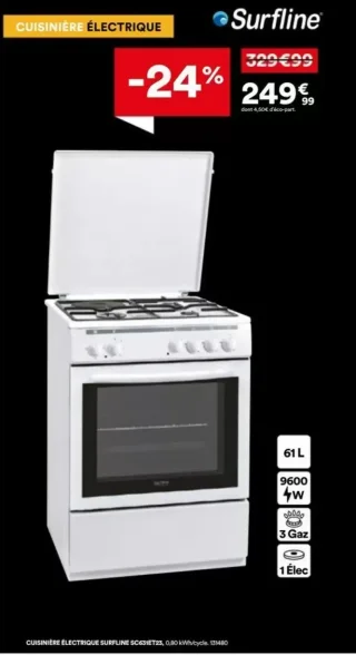 Cuisinière électrique Surfline SC631ET23