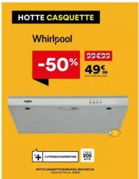 Hotte casquette WHIRLPOOL WSLT65FLSX