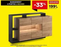 RANGEMENT 3 PORTES 3 NICHES ALVA