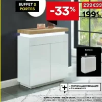 BUFFET 2 PORTES 1 TIROIR GRAMI