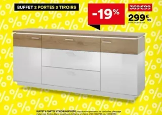 BUFFET 2 PORTES 3 TIROIRS ORVIETO
