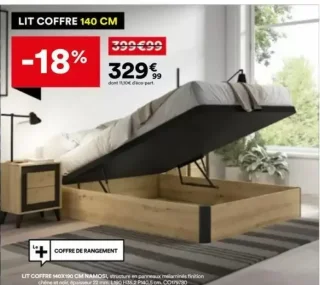 Lit coffre 140x190 cm Namosi