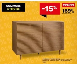 COMMODE 6 TIROIRS EDANO