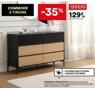 COMMODE 6 TIROIRS MYRTO