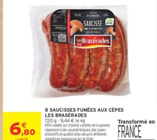 8 Saucisses Fumées Aux Cèpes Les Brasérades