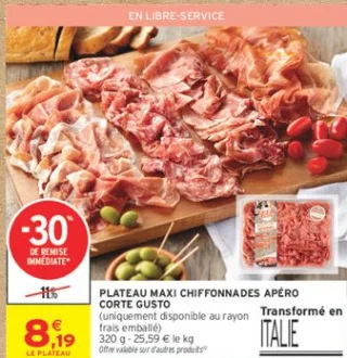 Plateau Maxi Chiffonnades Apéro Corte Gusto