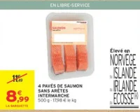 4 PAVÉS DE SAUMON SANS ARÊTES INTERMARCHÉ